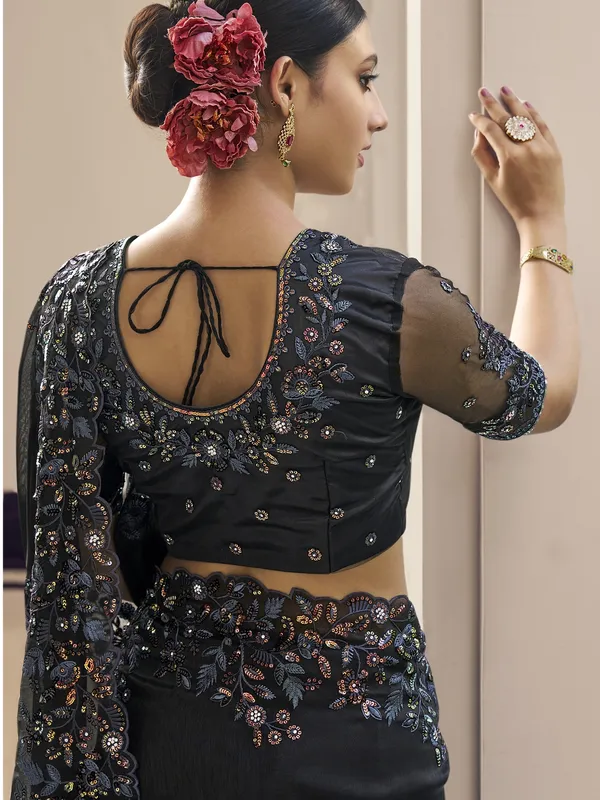 Suha_Womens_Premium_Fashion_Ethnic_Black_Color_Saree