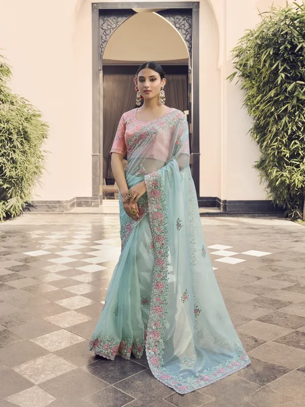 Suha_Womens_Premium_Fashion_Ethnic_Sea_Green_Color_Saree