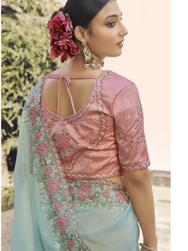 Suha_Womens_Premium_Fashion_Ethnic_Sea_Green_Color_Saree