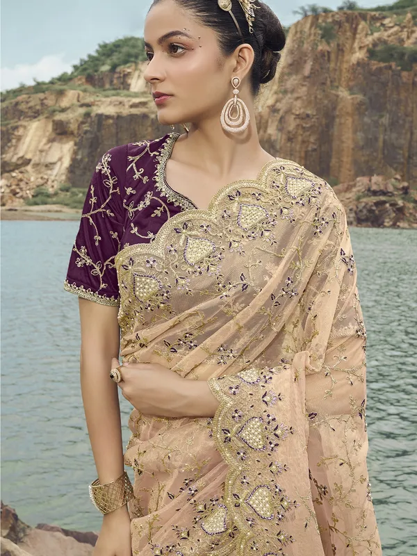 Suha_Womens_Premium_Fashion_Ethnic_Brown_Color_Saree