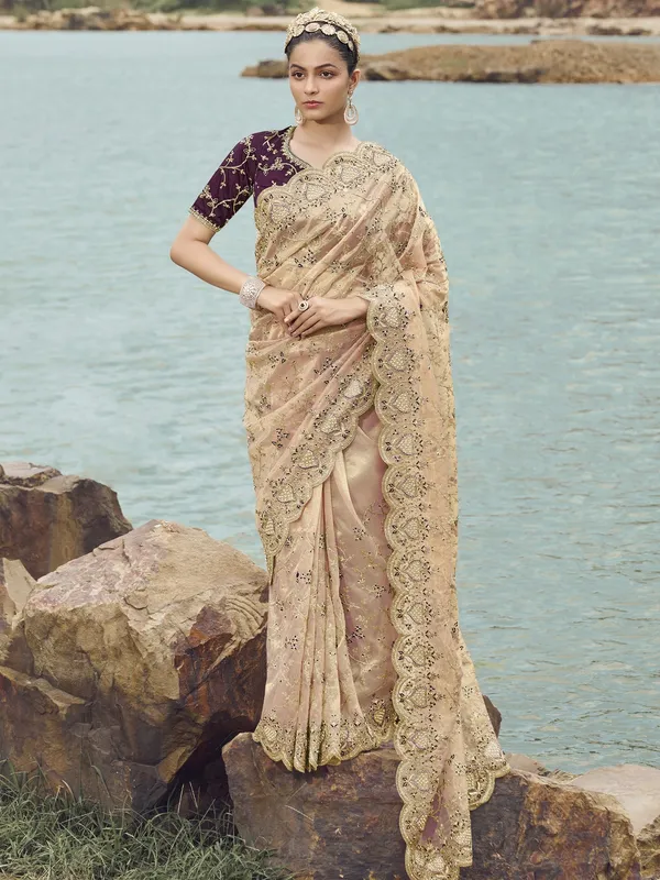Suha_Womens_Premium_Fashion_Ethnic_Brown_Color_Saree