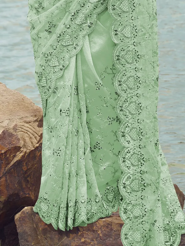 Suha_Womens_Premium_Fashion_Ethnic_Green_Color_Saree