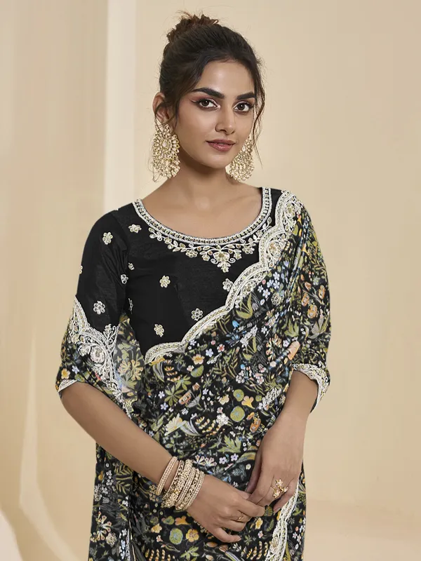 Suha_Womens_Premium_Fashion_Ethnic_Black_Color_Saree