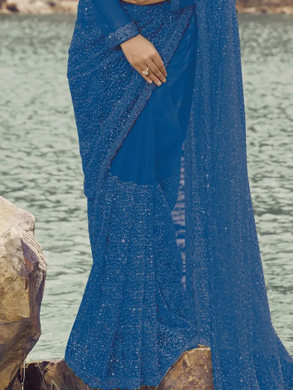 Suha_Womens_Premium_Fashion_Ethnic_Blue_Color_Saree