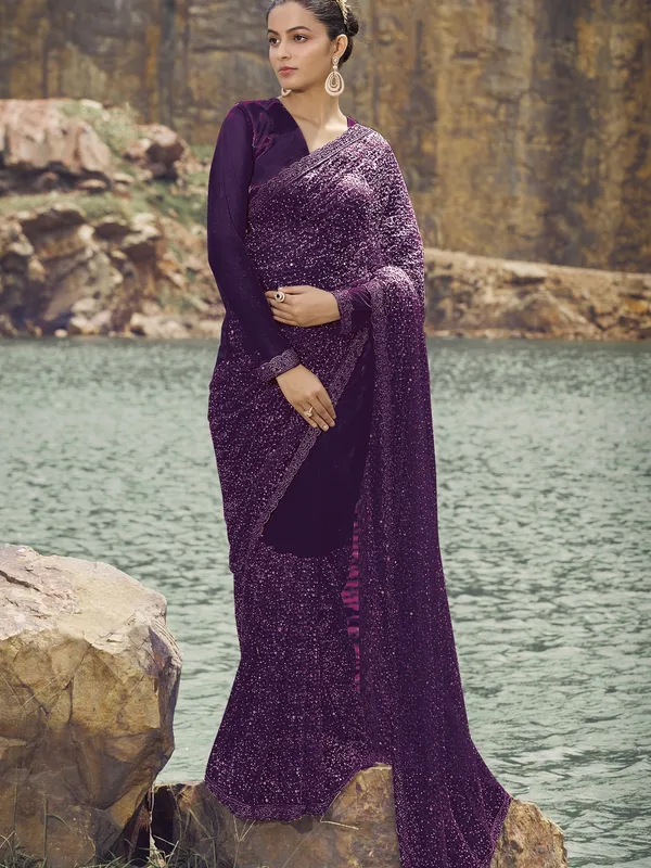 Suha_Womens_Premium_Fashion_Ethnic_Purple_Color_Saree