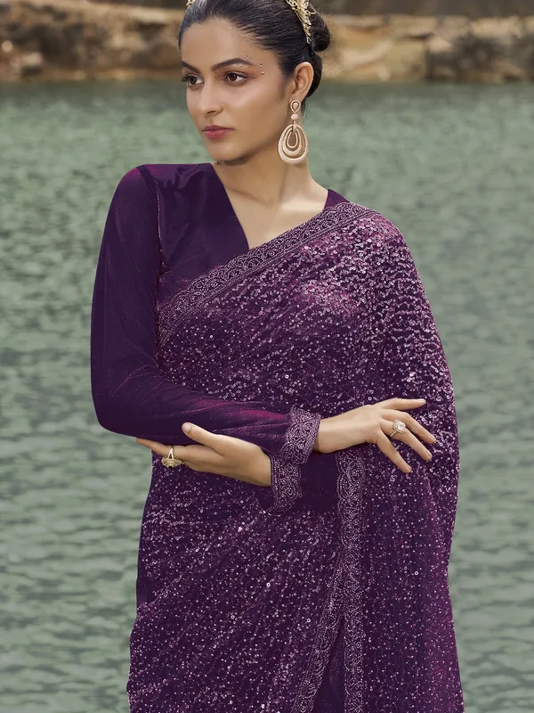 Suha_Womens_Premium_Fashion_Ethnic_Purple_Color_Saree