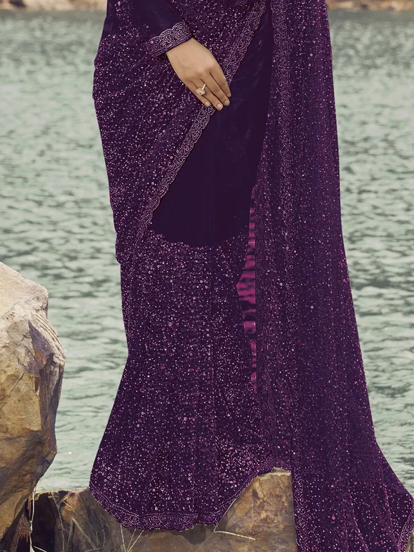 Suha_Womens_Premium_Fashion_Ethnic_Purple_Color_Saree