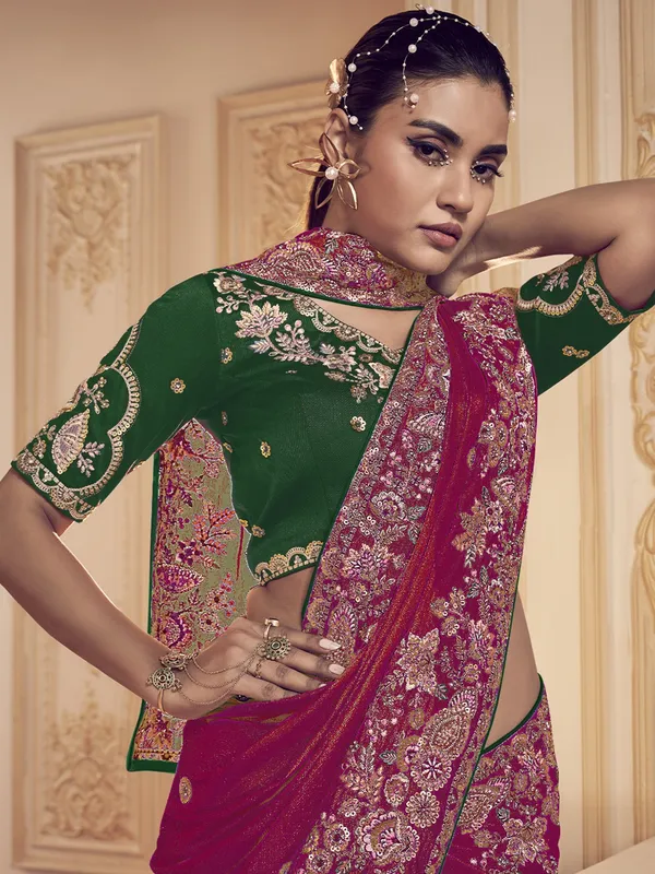 Suha_Womens_Premium_Fashion_Ethnic_Red_Color_Saree