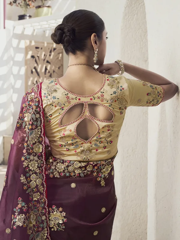 Suha_Womens_Premium_Fashion_Ethnic_Maroon_Color_Saree