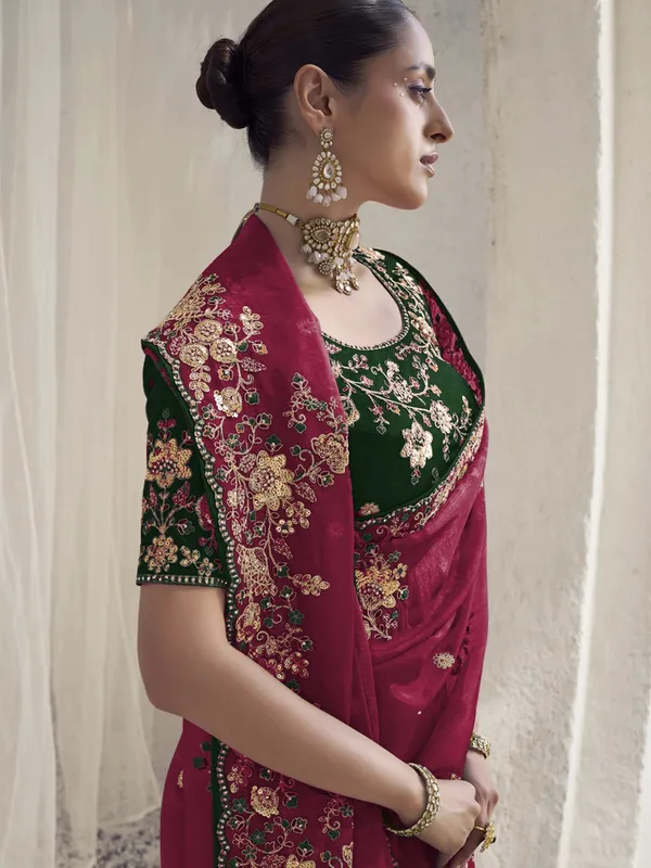 Suha_Womens_Premium_Fashion_Ethnic_Red_Color_Saree