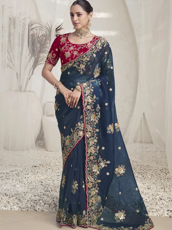 Suha_Womens_Premium_Fashion_Ethnic_Green_Color_Saree