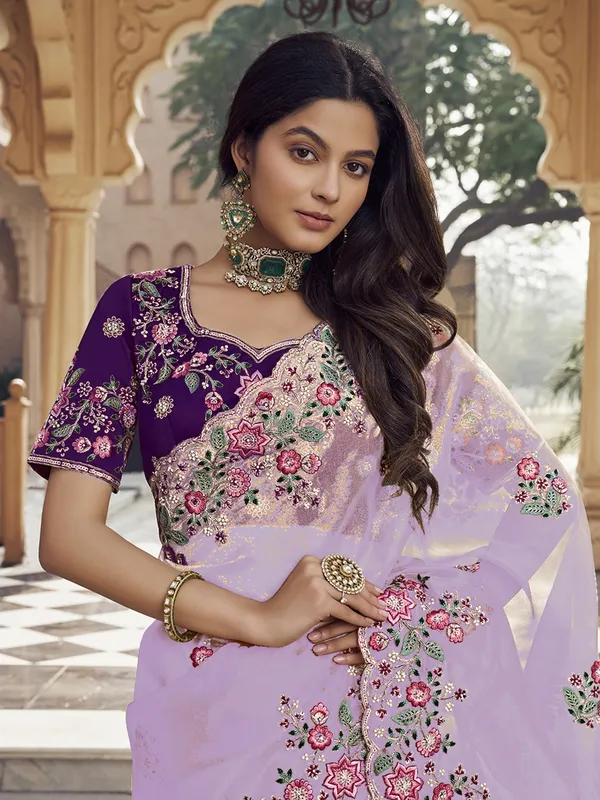 Suha_Womens_Premium_Fashion_Ethnic_Lavender_Color_Saree