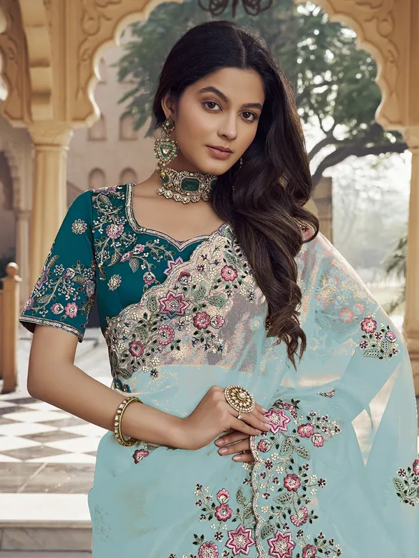 Suha_Womens_Premium_Fashion_Ethnic_Sea_Green_Color_Saree