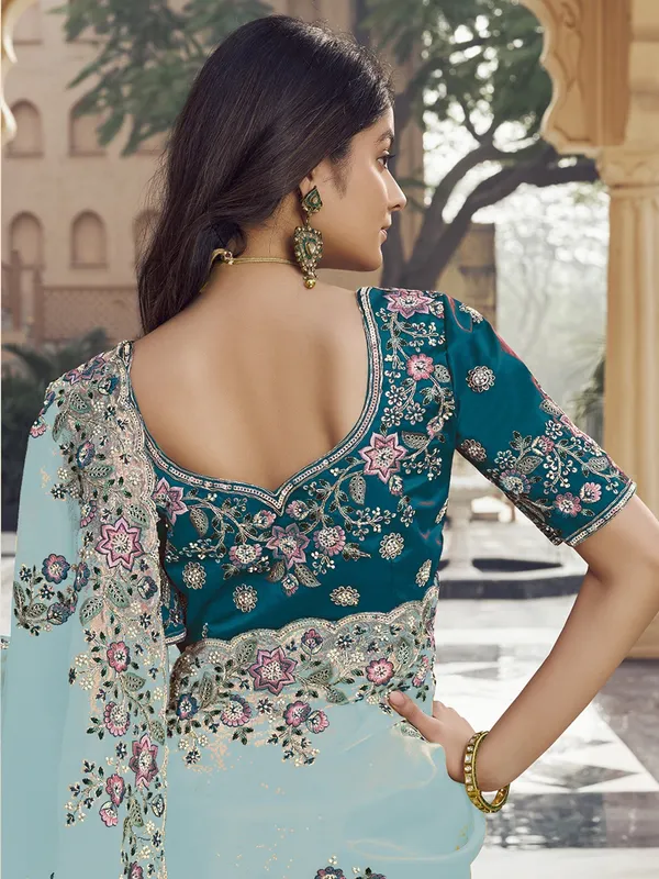 Suha_Womens_Premium_Fashion_Ethnic_Sea_Green_Color_Saree