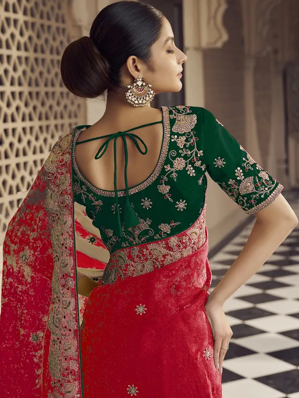 Suha_Womens_Premium_Fashion_Ethnic_Red_Color_Saree
