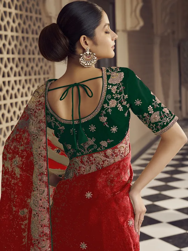 Suha_Womens_Premium_Fashion_Ethnic_Red_Color_Saree