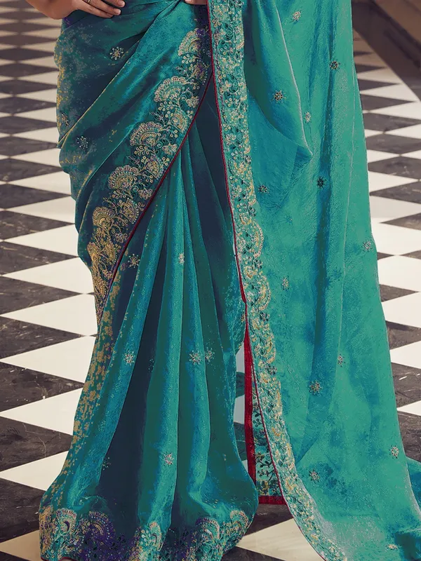 Suha_Womens_Premium_Fashion_Ethnic_Green_Color_Saree