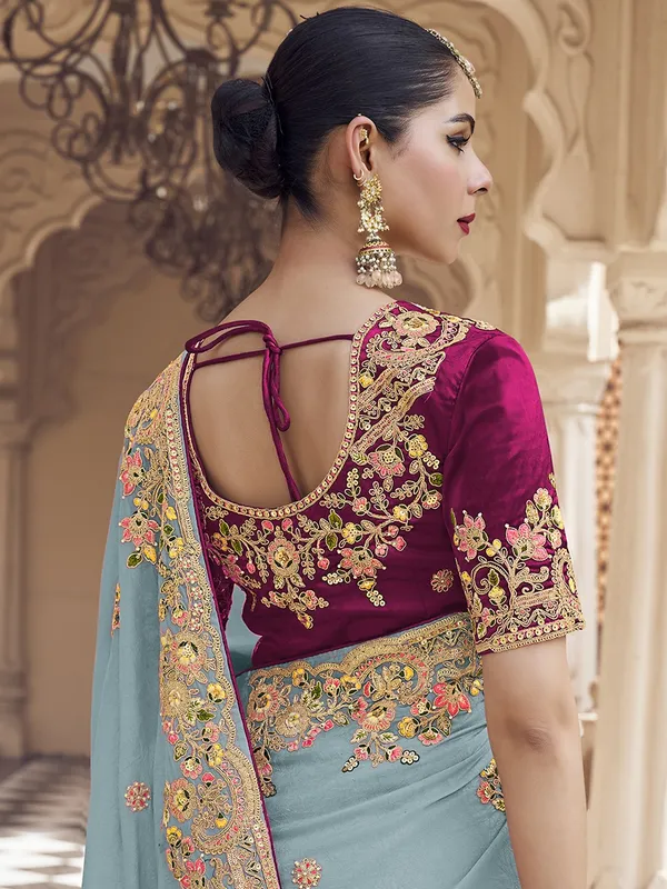 Suha_Womens_Premium_Fashion_Ethnic_Sea_Green_Color_Saree
