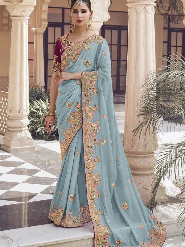 Suha_Womens_Premium_Fashion_Ethnic_Sea_Green_Color_Saree