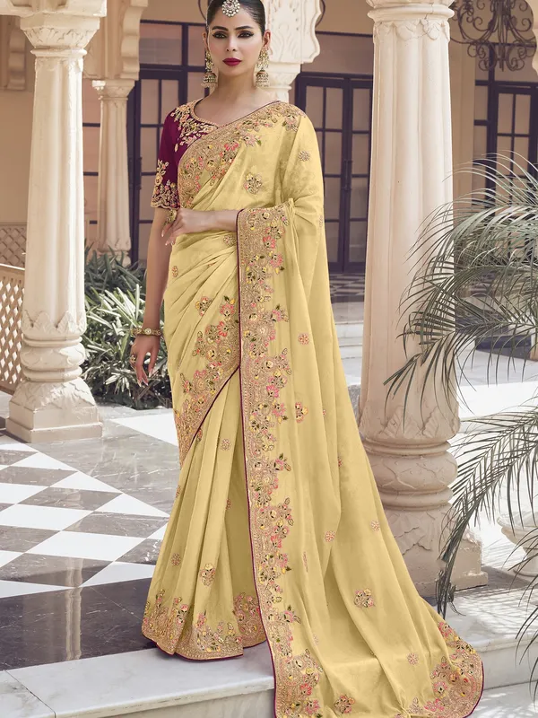 Suha_Womens_Premium_Fashion_Ethnic_Yellow_Color_Saree