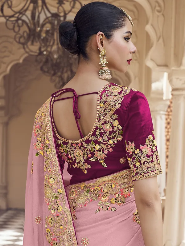 Suha_Womens_Premium_Fashion_Ethnic_Pink_Color_Saree