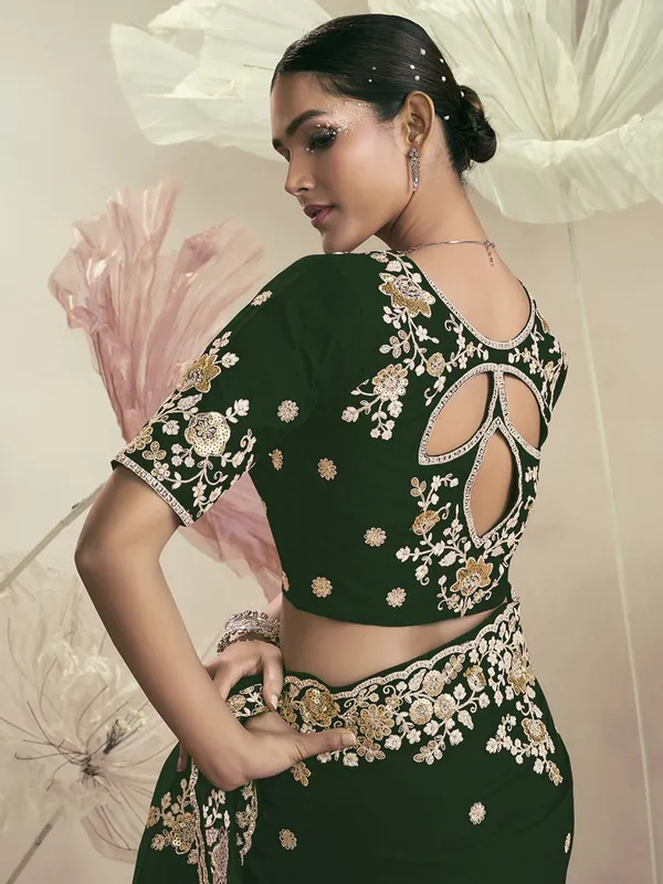 Suha_Womens_Premium_Fashion_Ethnic_Green_Color_Saree