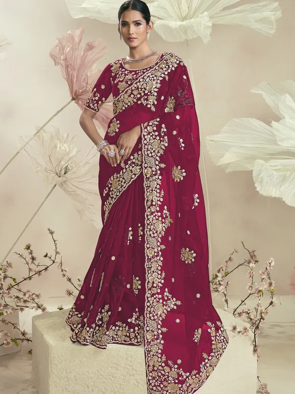 Suha_Womens_Premium_Fashion_Ethnic_Red_Color_Saree