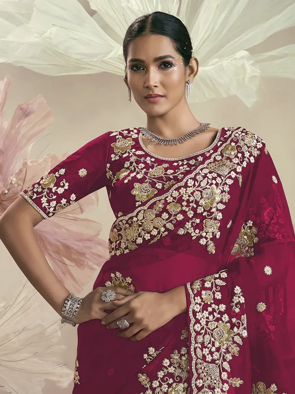 Suha_Womens_Premium_Fashion_Ethnic_Red_Color_Saree