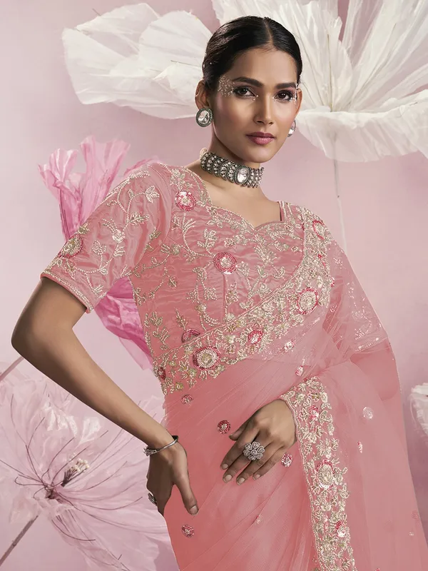 Suha_Womens_Premium_Fashion_Ethnic_Pink_Color_Saree