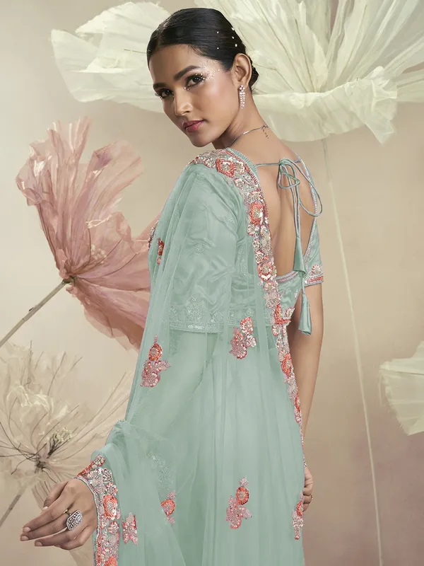Suha_Womens_Premium_Fashion_Ethnic_Sea_Green_Color_Saree