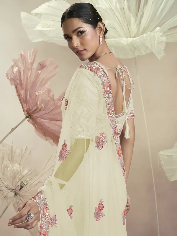 Suha_Womens_Premium_Fashion_Ethnic_Off_White_Color_Saree