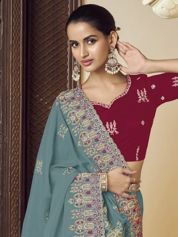 Suha_Womens_Premium_Fashion_Ethnic_Green_Color_Saree