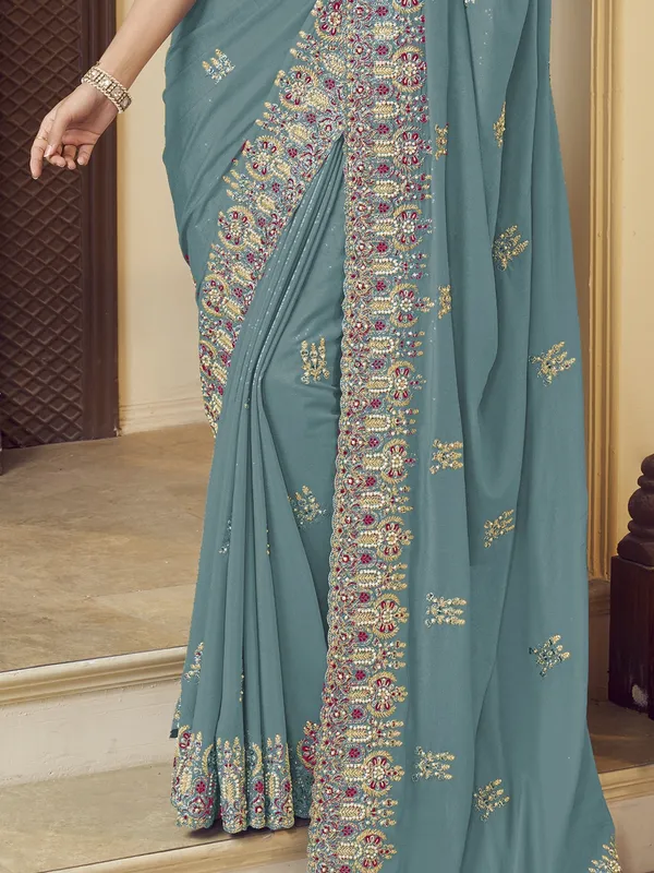 Suha_Womens_Premium_Fashion_Ethnic_Green_Color_Saree