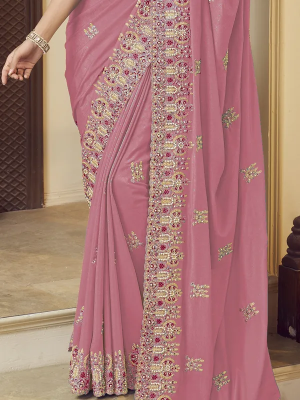 Suha_Womens_Premium_Fashion_Ethnic_Pink_Color_Saree