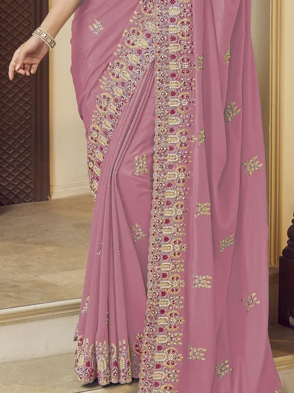 Suha_Womens_Premium_Fashion_Ethnic_Pink_Color_Saree