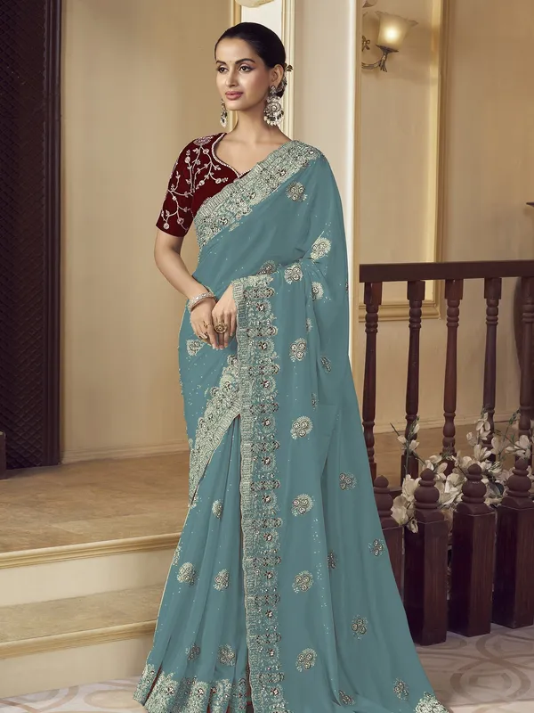 Suha_Womens_Premium_Fashion_Ethnic_Green_Color_Saree