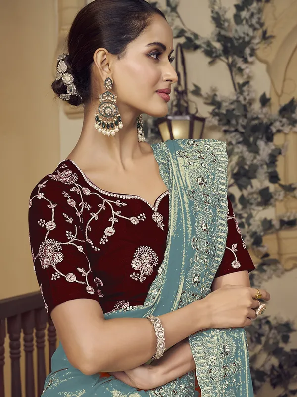 Suha_Womens_Premium_Fashion_Ethnic_Green_Color_Saree