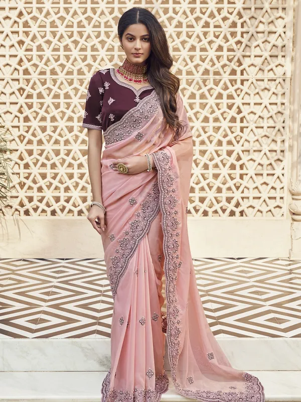 Suha_Womens_Premium_Fashion_Ethnic_Pink_Color_Saree