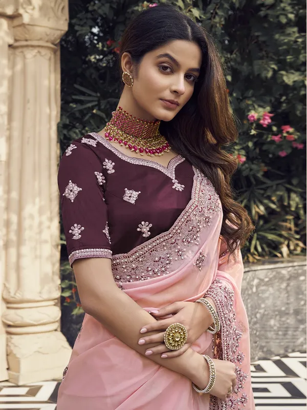 Suha_Womens_Premium_Fashion_Ethnic_Pink_Color_Saree