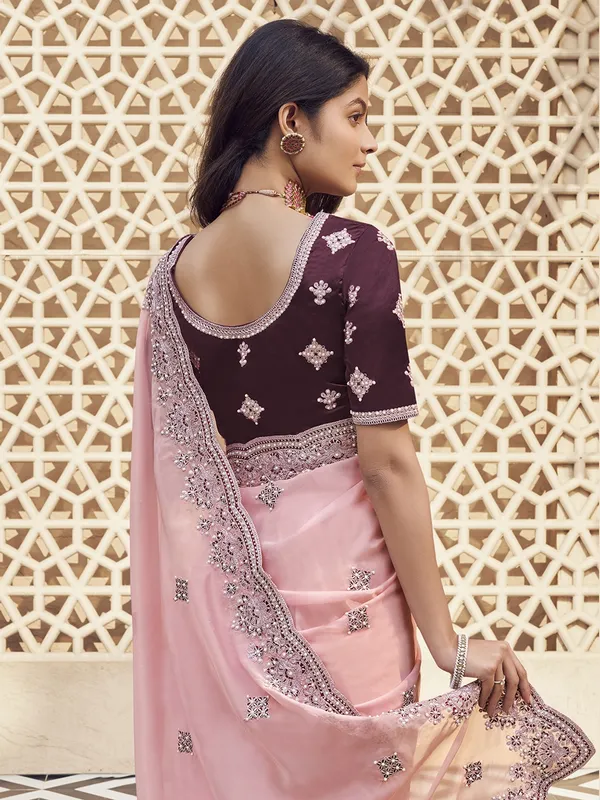 Suha_Womens_Premium_Fashion_Ethnic_Pink_Color_Saree