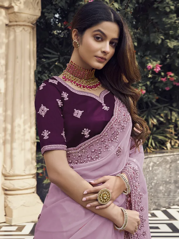 Suha_Womens_Premium_Fashion_Ethnic_Lavender_Color_Saree