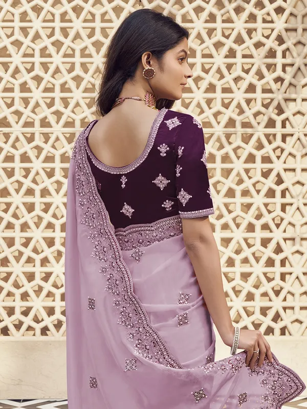 Suha_Womens_Premium_Fashion_Ethnic_Lavender_Color_Saree