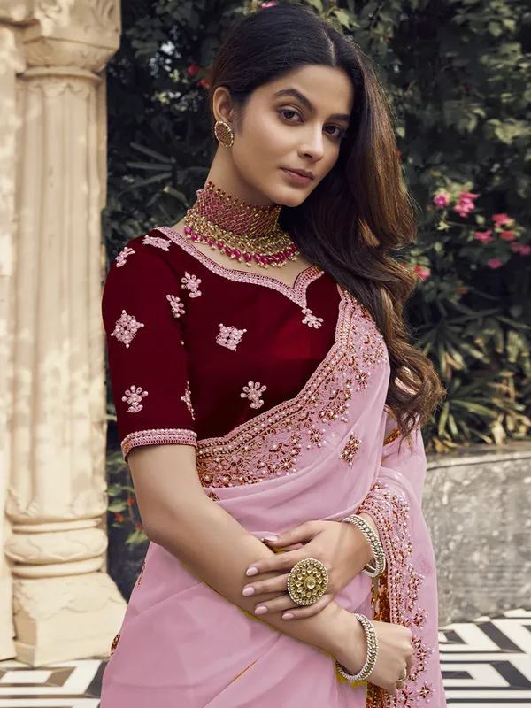 Suha_Womens_Premium_Fashion_Ethnic_Magenta_Color_Saree