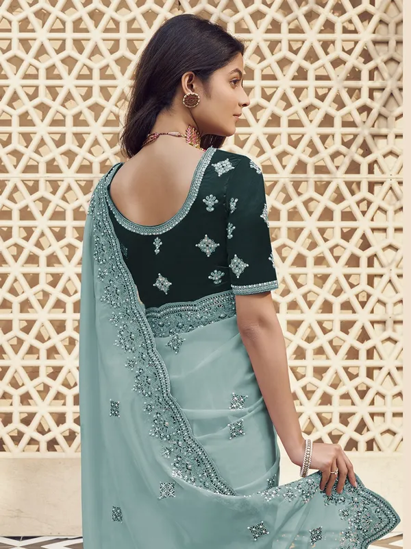 Suha_Womens_Premium_Fashion_Ethnic_Green_Color_Saree