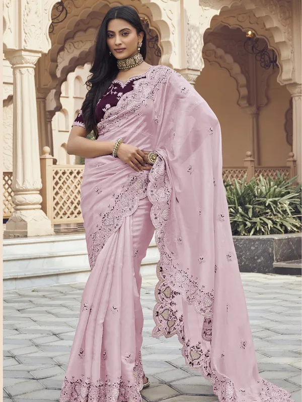 Suha_Womens_Premium_Fashion_Ethnic_Pink_Color_Saree