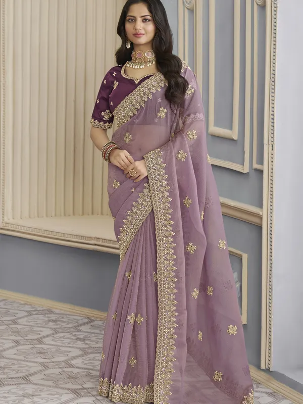 Suha_Womens_Premium_Fashion_Ethnic_Purple_Color_Saree