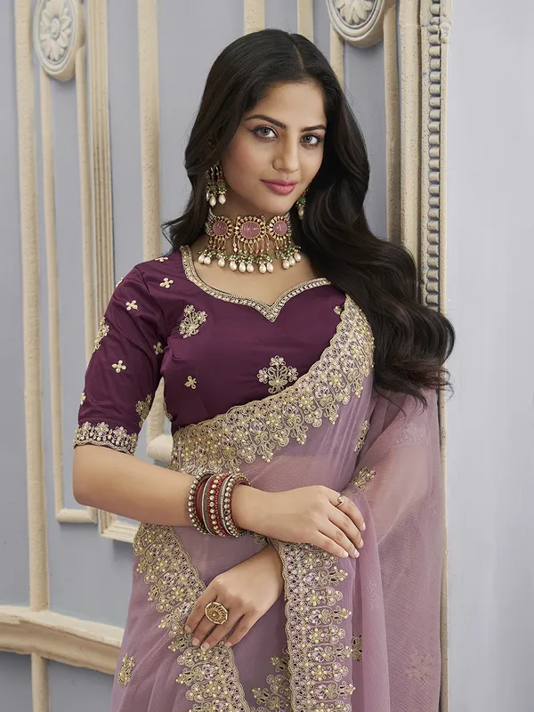 Suha_Womens_Premium_Fashion_Ethnic_Purple_Color_Saree