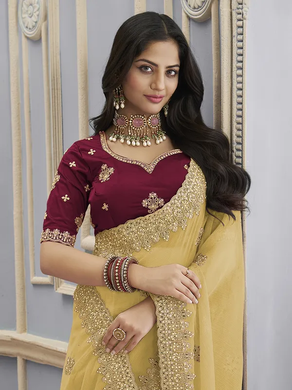 Suha_Womens_Premium_Fashion_Ethnic_Yellow_Color_Saree