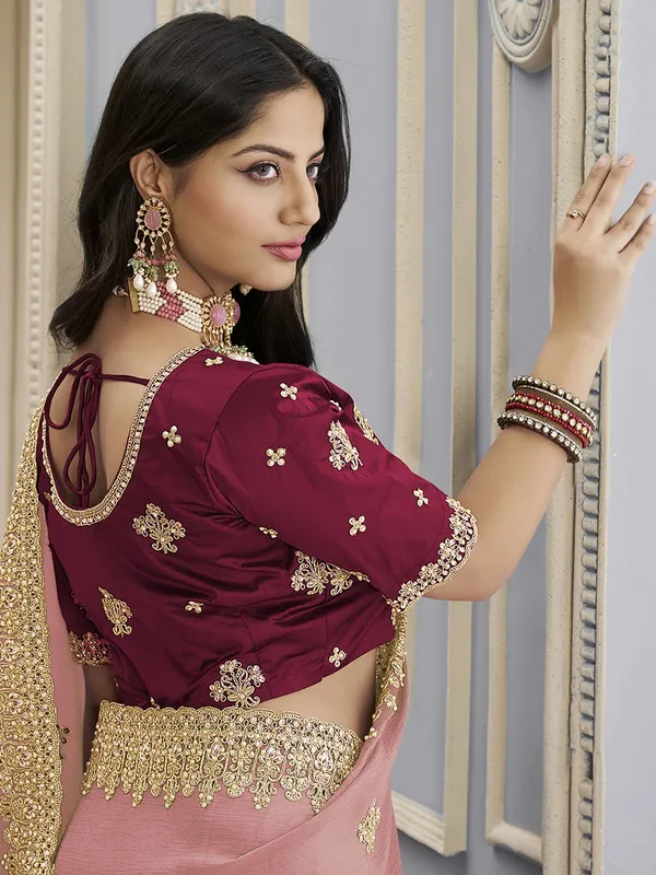 Suha_Womens_Premium_Fashion_Ethnic_Pink_Color_Saree