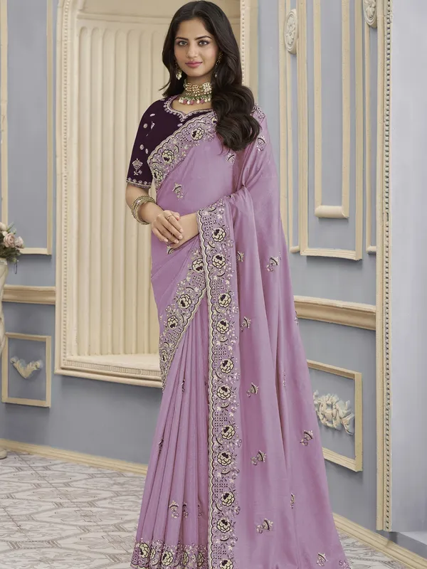 Suha_Womens_Premium_Fashion_Ethnic_Purple_Color_Saree